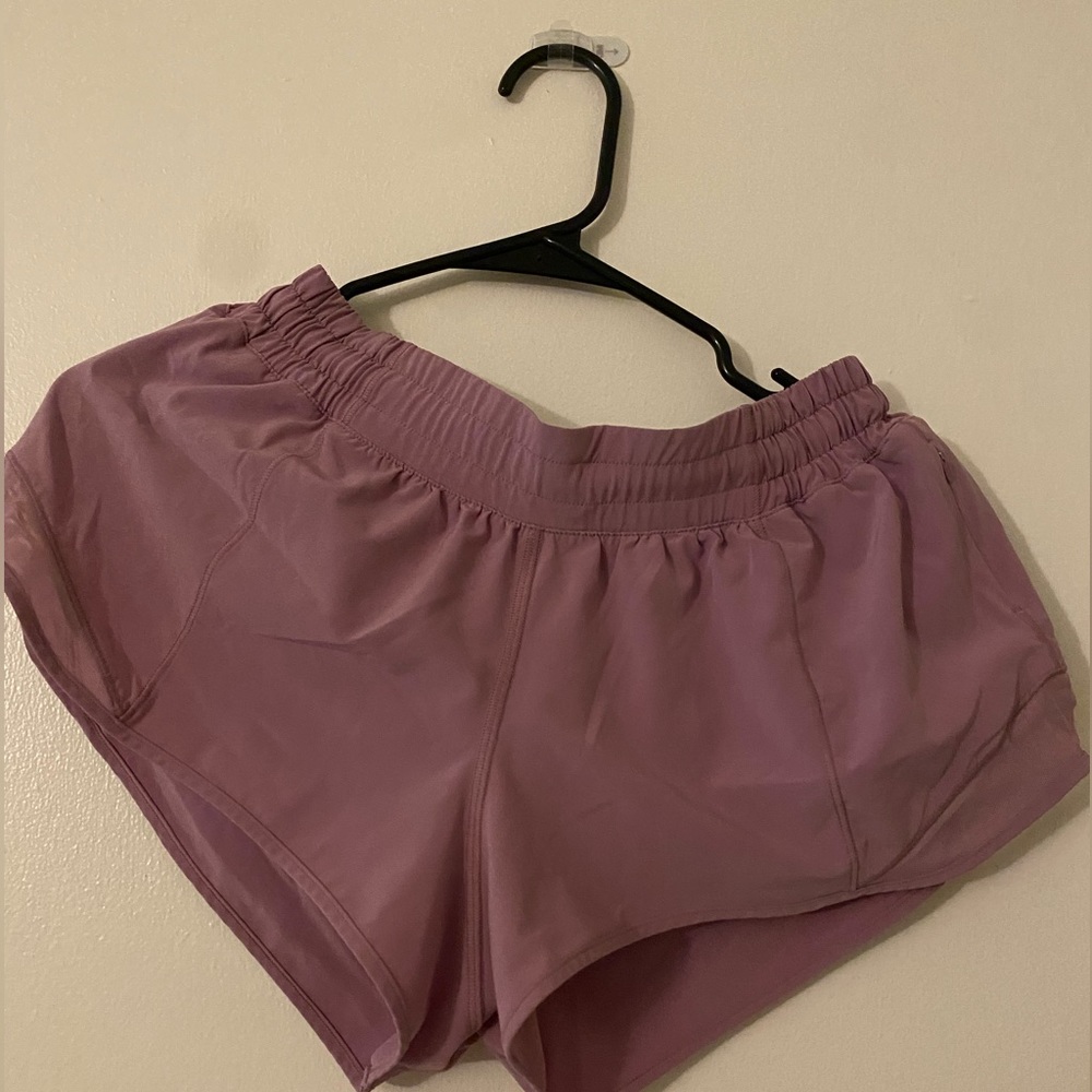 Lulu Lemon light purple hotty hot shorts, size 8
